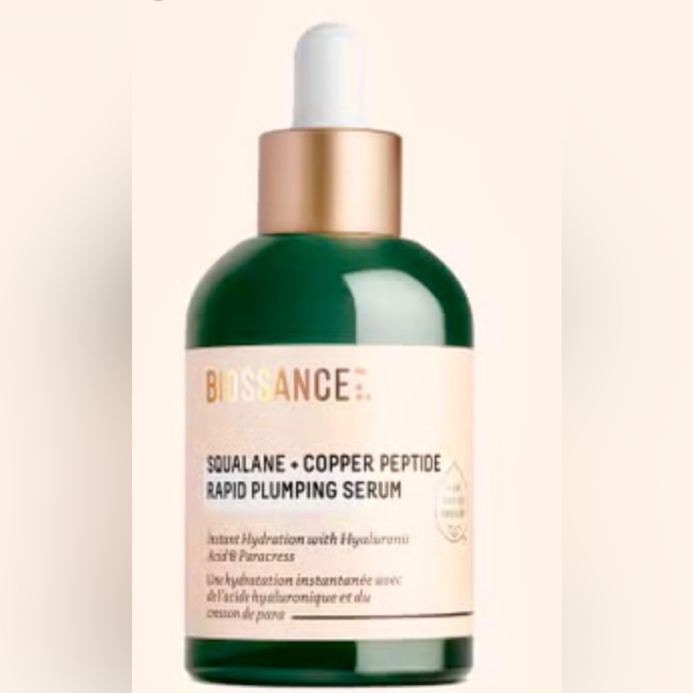 Biossance Green Squalane + Copper Peptide Serum NIB BG BOTTLE
